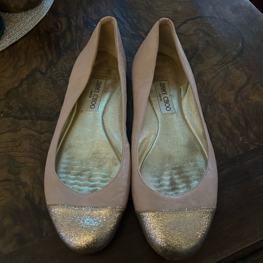Jimmy Choo Ballet Flates with Glitter Tips